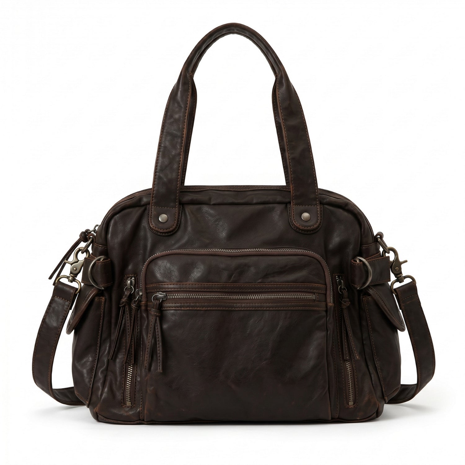Grand sac de cours à bandoulière multipoches - Léna