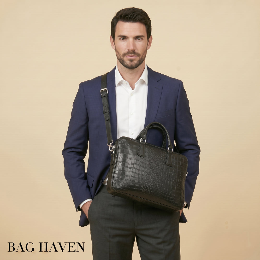 Bolsa para portátil con efecto cocodrilo - Drayno