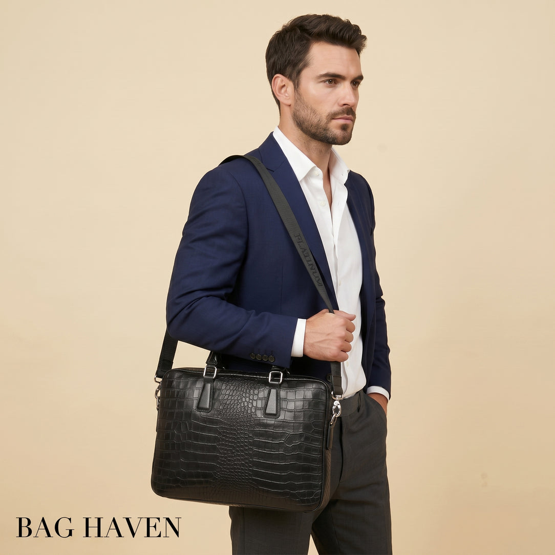 Bolsa para portátil con efecto cocodrilo - Drayno