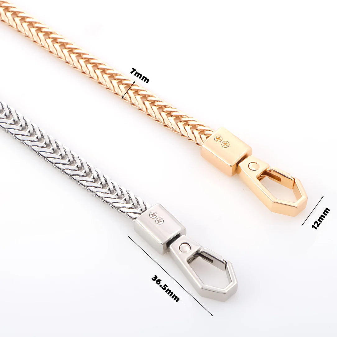 Sangle de sac en or et argent avec clasp, chaîne serpent d’un serpent élégante