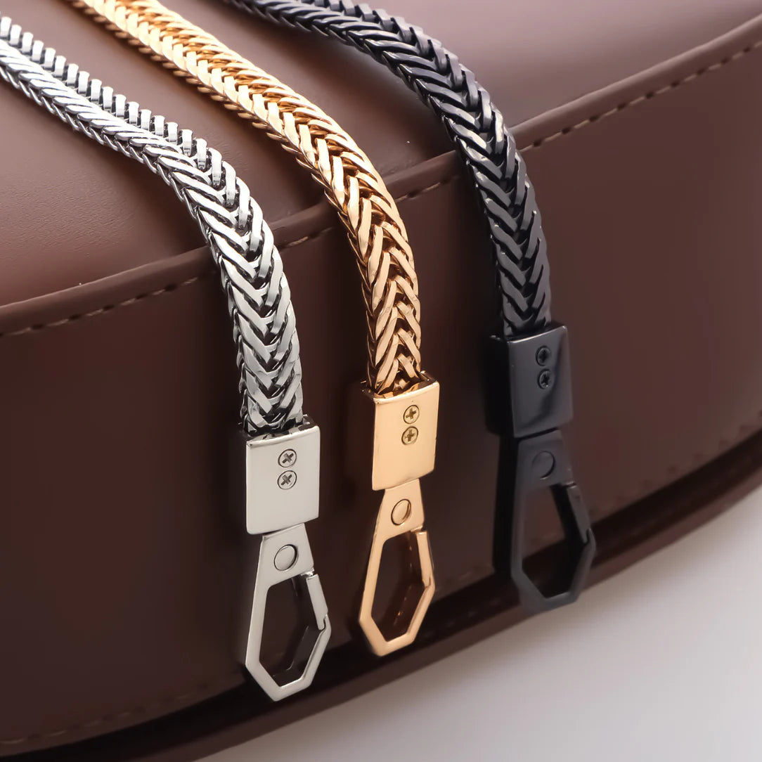 Sangle en métal tressé avec clasp chaîne serpent d’un serpent pour sac à main élégants