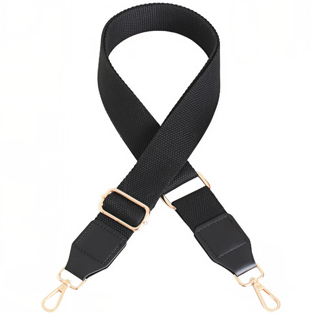Sangle de sac à main noire ajustable et large pour bandoulière large réglable