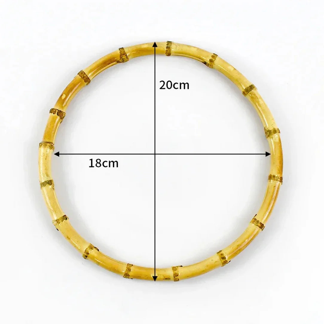 Poignée ronde en bambou pour créations DIY avec mesures, style forme circulaire