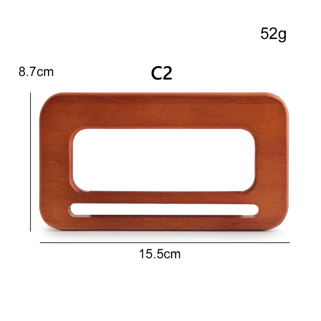 Poignée rectangulaire en bois pour sacs à main élégants et durables