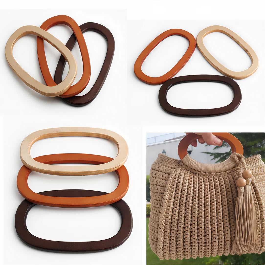 Poignées de sac en bois de pin avec courbes douces pour un look élégant