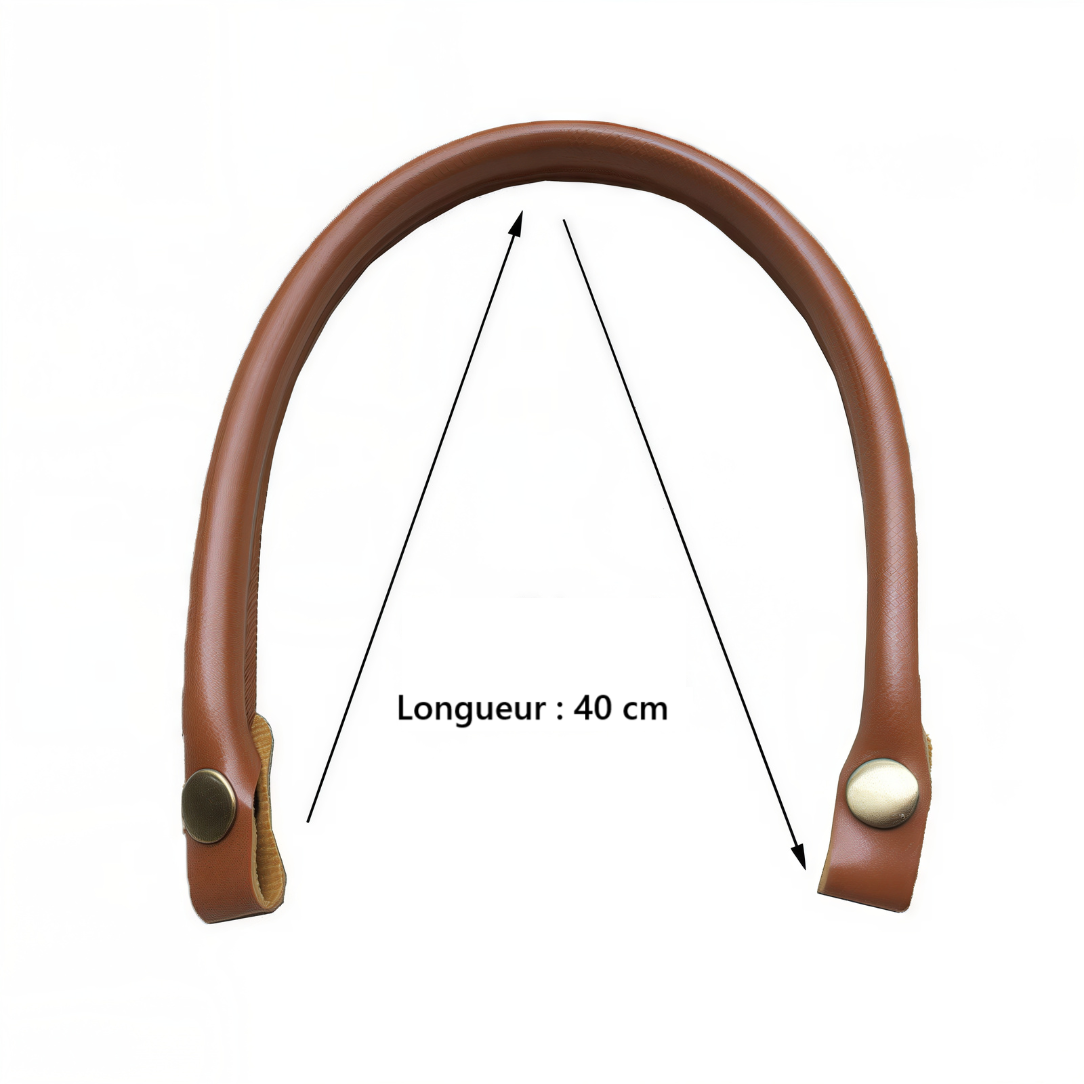 Poignée de sac à main en cuir marron pour Anses de sac en cuir