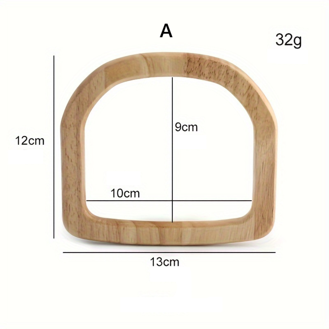 Poignée de sac en bois multiforme avec dimensions pour portage à main et sacs à main