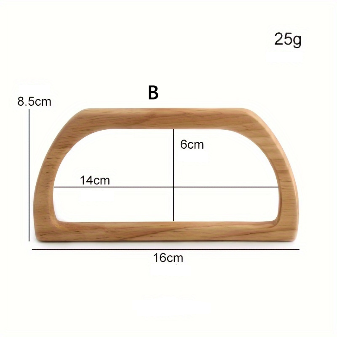 Poignée de sac en bois pour portage à main, dimensions détaillées pour sacs à main