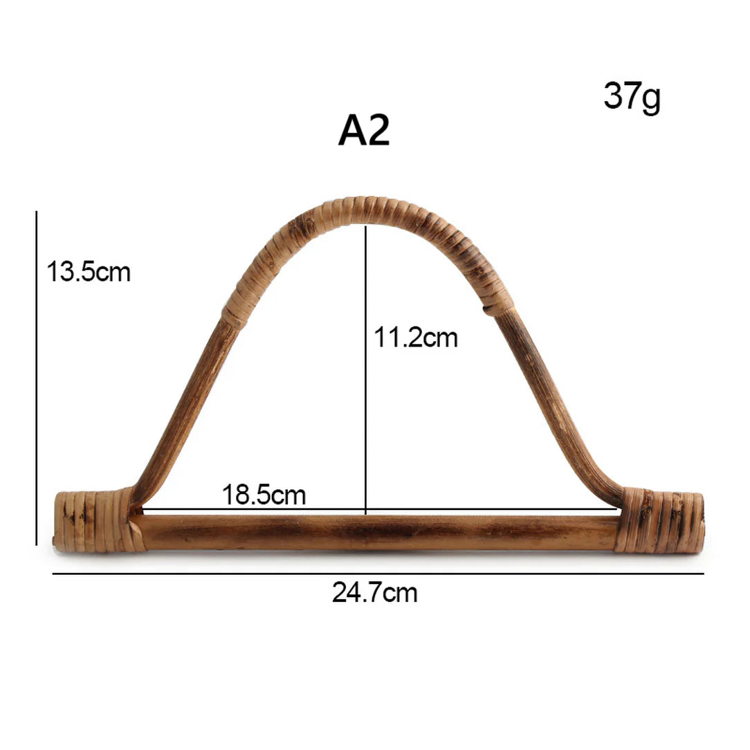 Poignée de sac en rotin avec dimensions pour Anses de sac original en bois