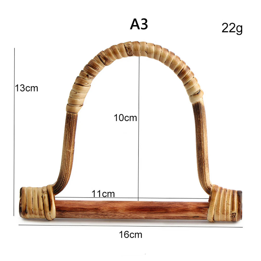 Poignée en rotin tressé pour sac original en bois