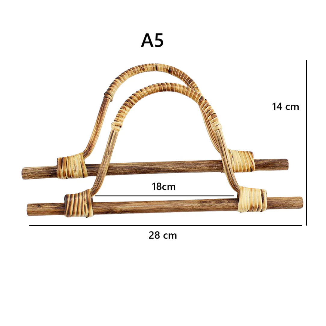 Poignée de sac en bois tissé avec dimensions pour Anses de sac original en bois