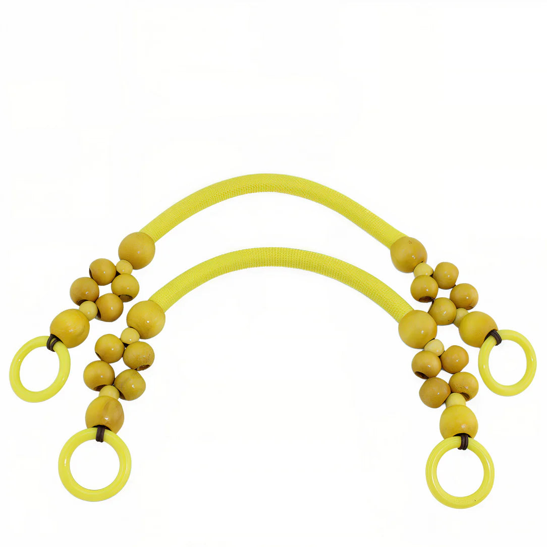 Poignées de sac perlé jaunes avec beads pour le produit Anses de sac perlé