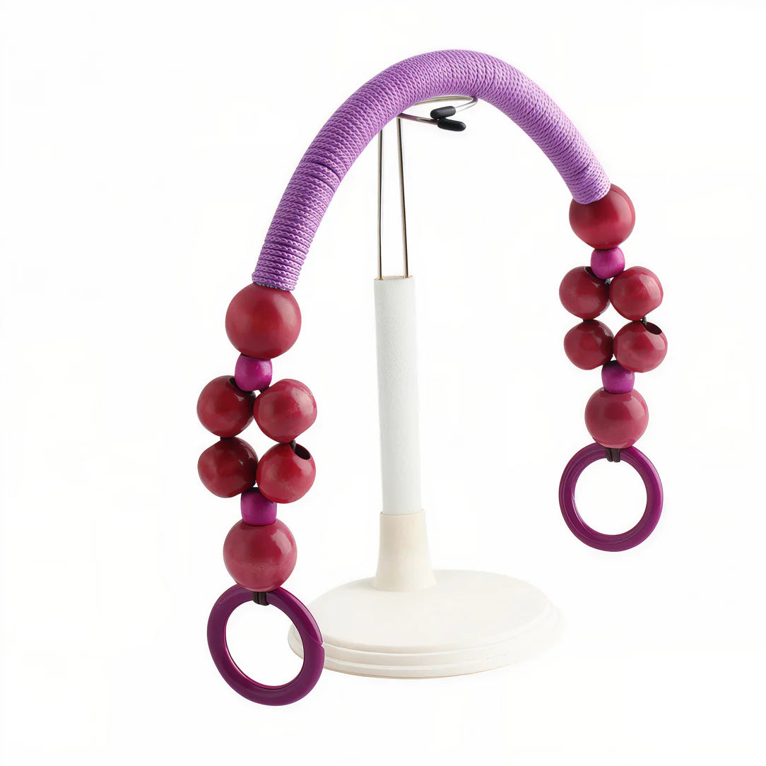 Poignée de sac perlé violette pour Anses de sac perlé