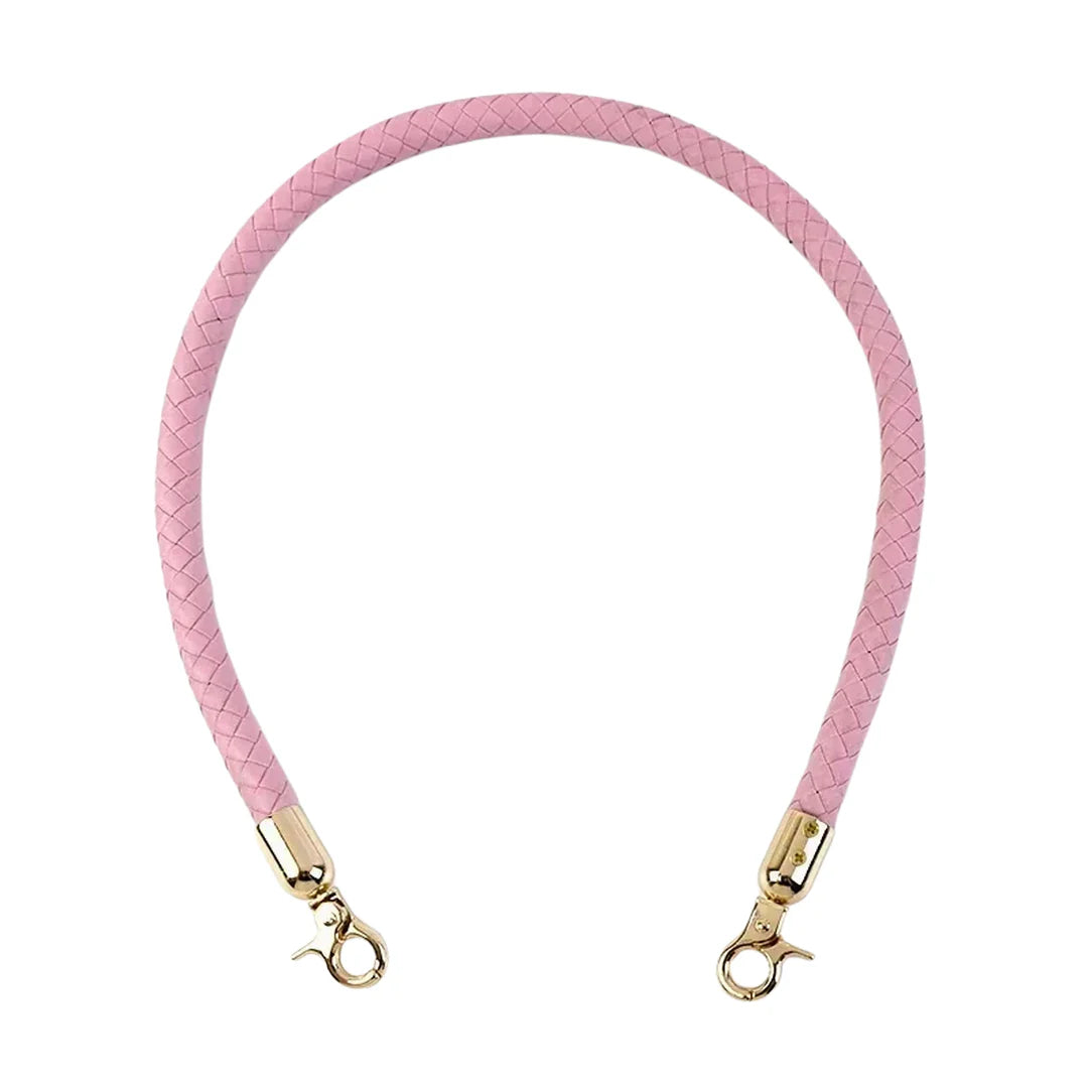 Sangle de sac à main tréssée rose avec clips en or pour sacs à main élégants