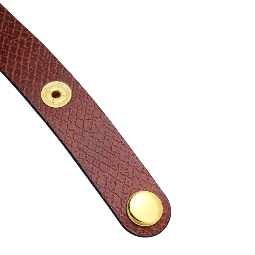 Boucle en cuir pour anse de sac en cuir avec snaps dorés, livraison colis cuir