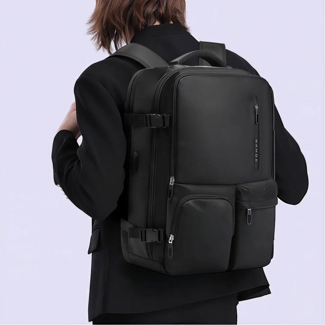 Sac à dos noir pour femme avec plusieurs poches, parfait pour ordinateur Neyrox II
