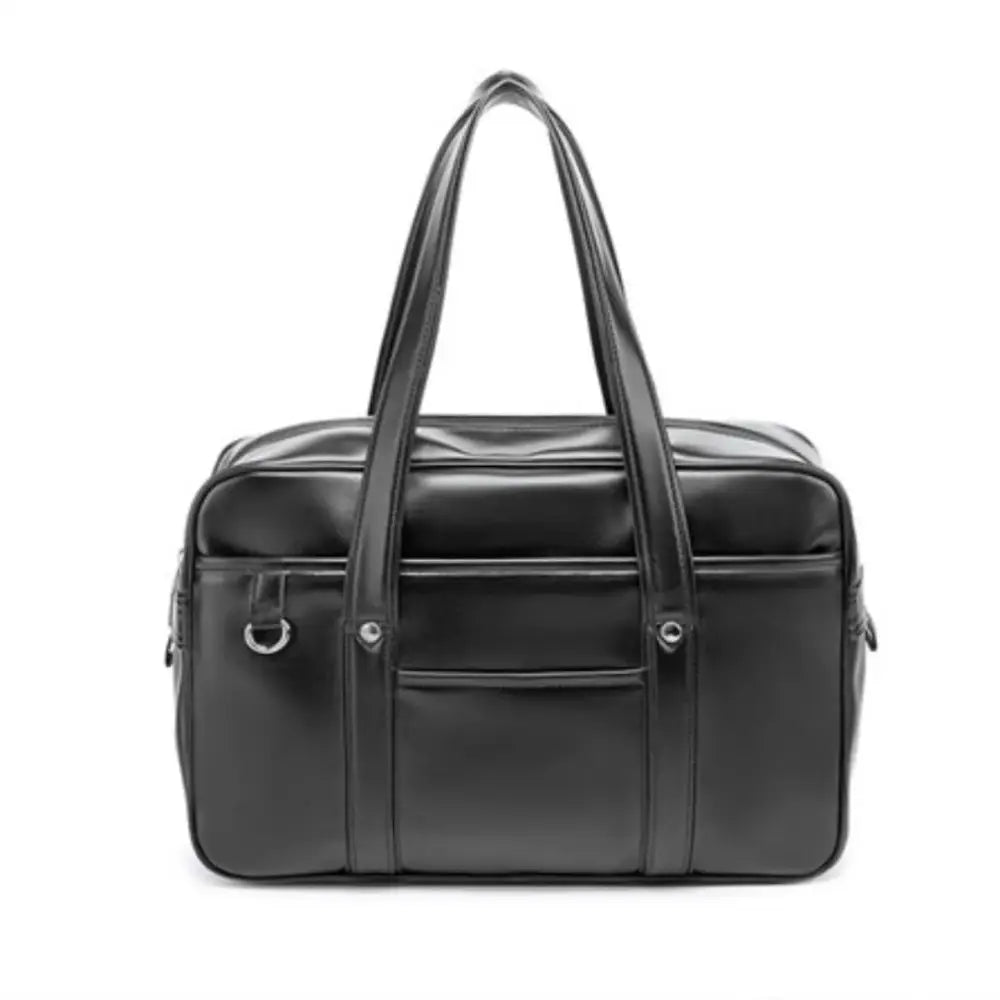 Sac à main en cuir noir pour lycée Campus, style chic et pratique