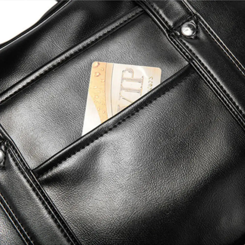 Sac à main en cuir noir avec carte VIP pour le Grand sac à main lycée Campus