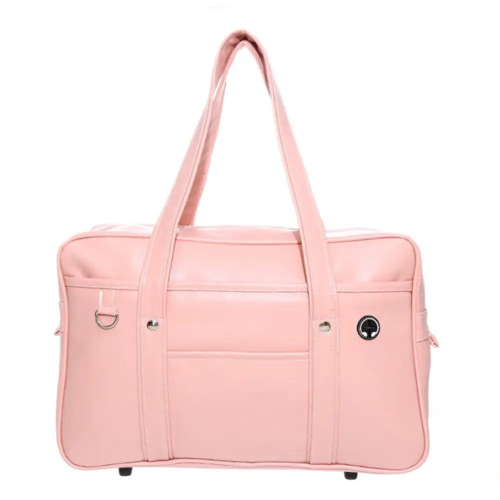 Sac à main rose en faux cuir pour lycée et Campus, style tendance et pratique