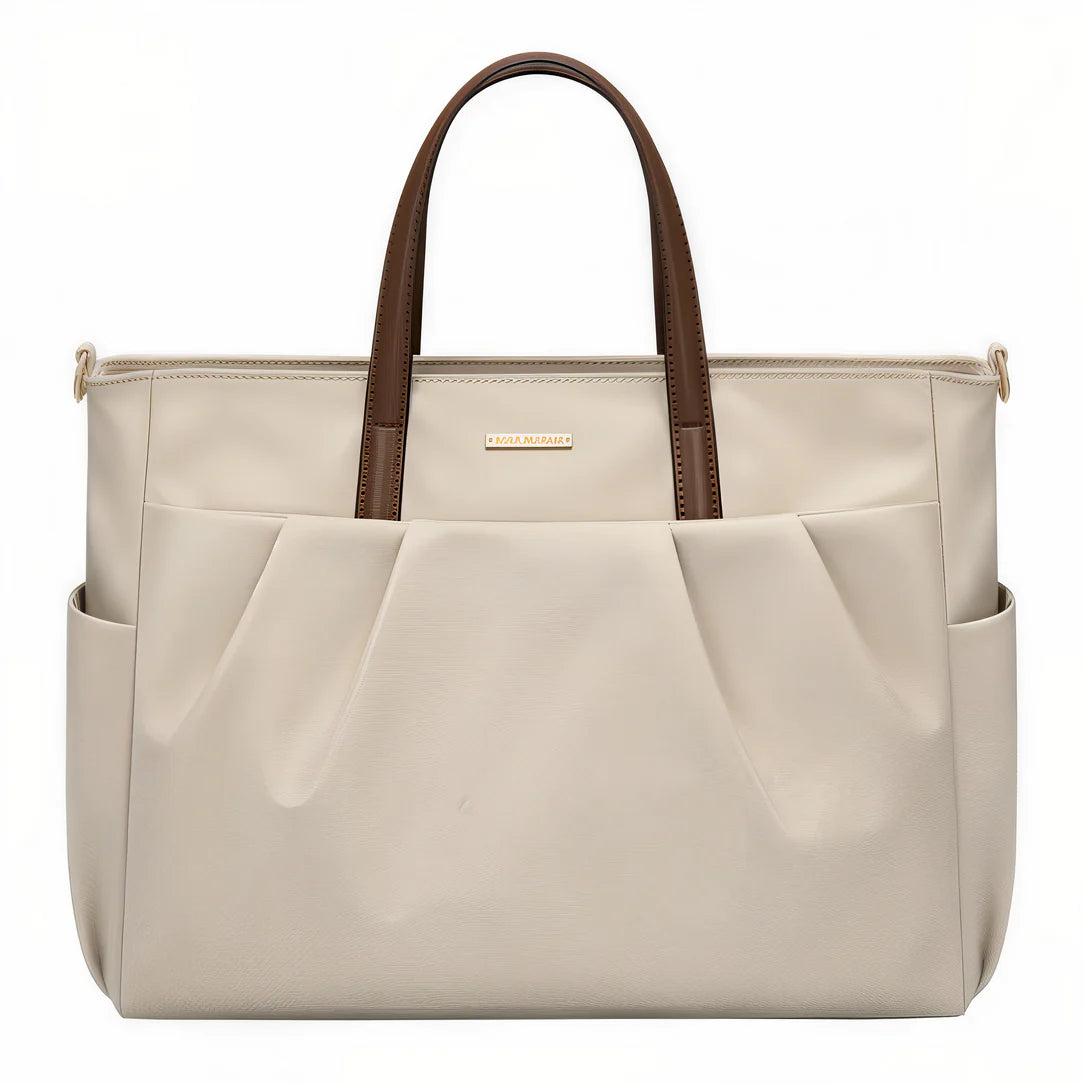 Sac à main beige structuré avec poignées brunes pour Golf Repair