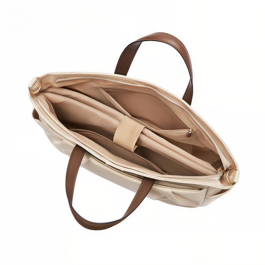 Sac à main beige structuré avec poignees marron pour Golf Repair