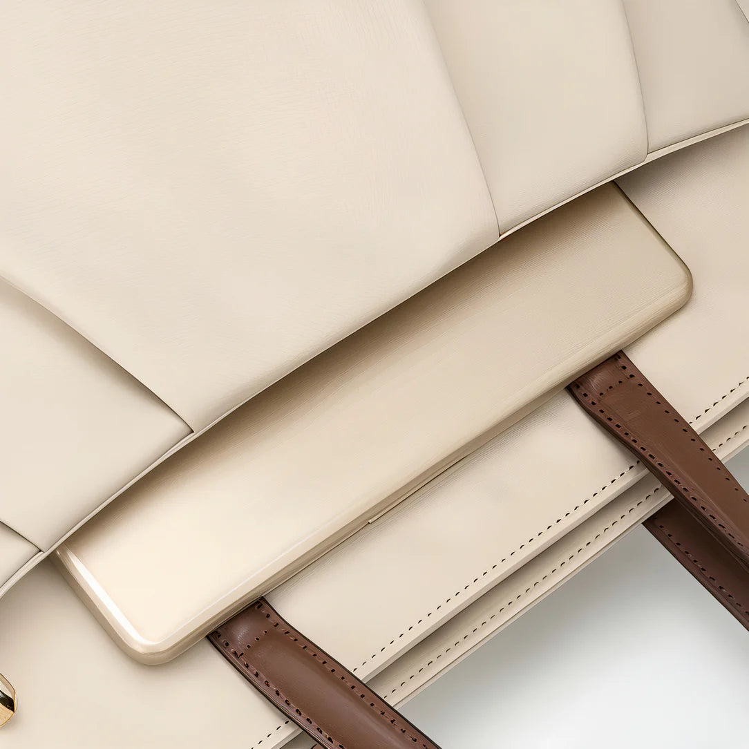 Sac à main structuré beige quilté avec bandoulière marron pour Golf Repair