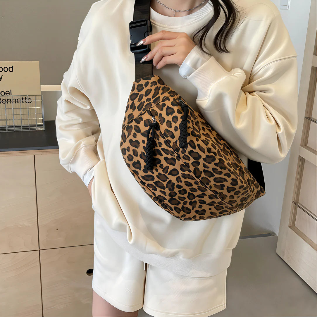 Sac banane léopard en toile imprimée léopard pour un look tendance et pratique