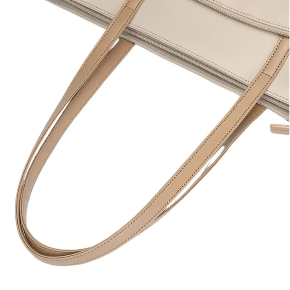 Grand sac cabas beige avec poignées, élégant sac cabas pour femme