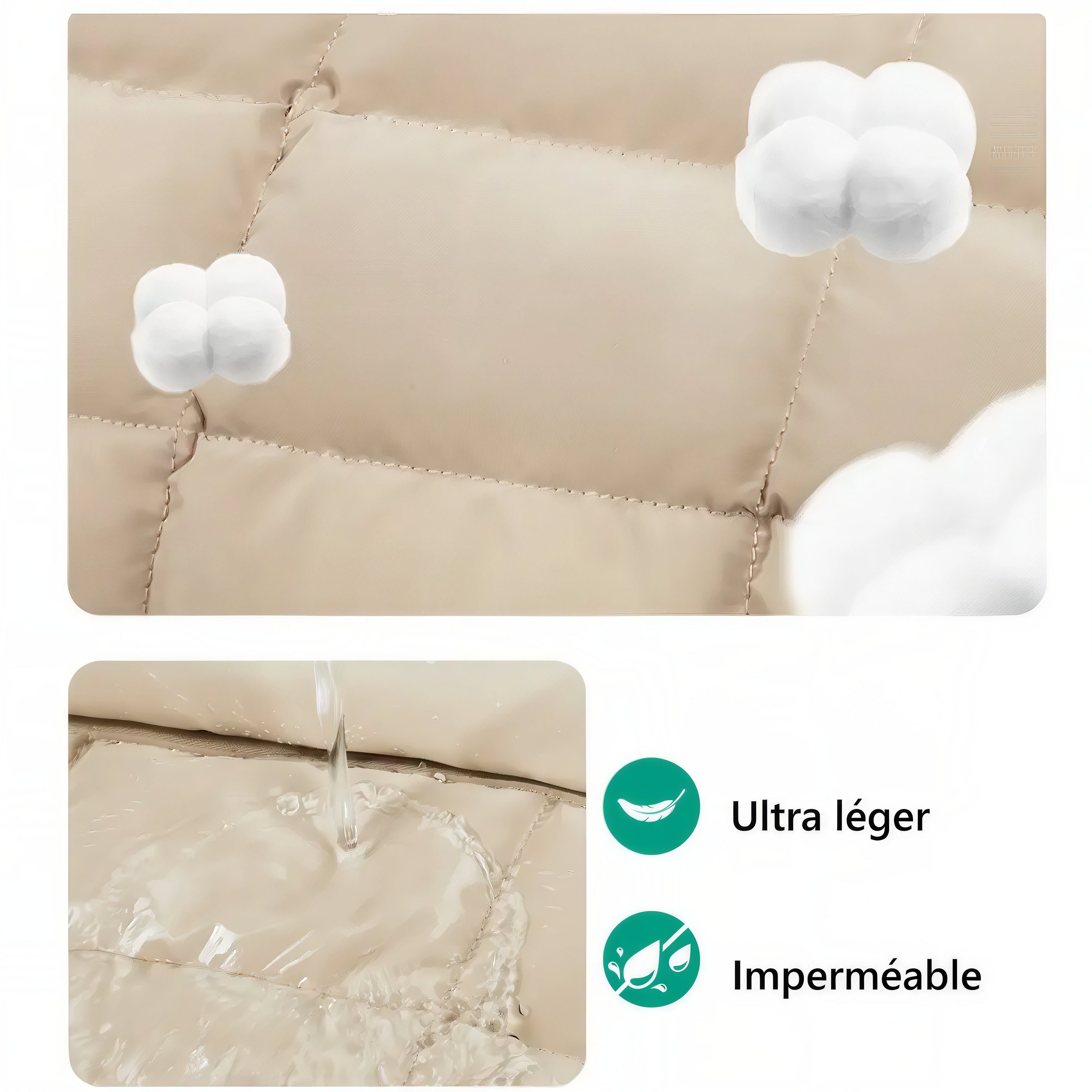 Tissu rembourré et résistant à l’eau du Grand sac de plage Soléa