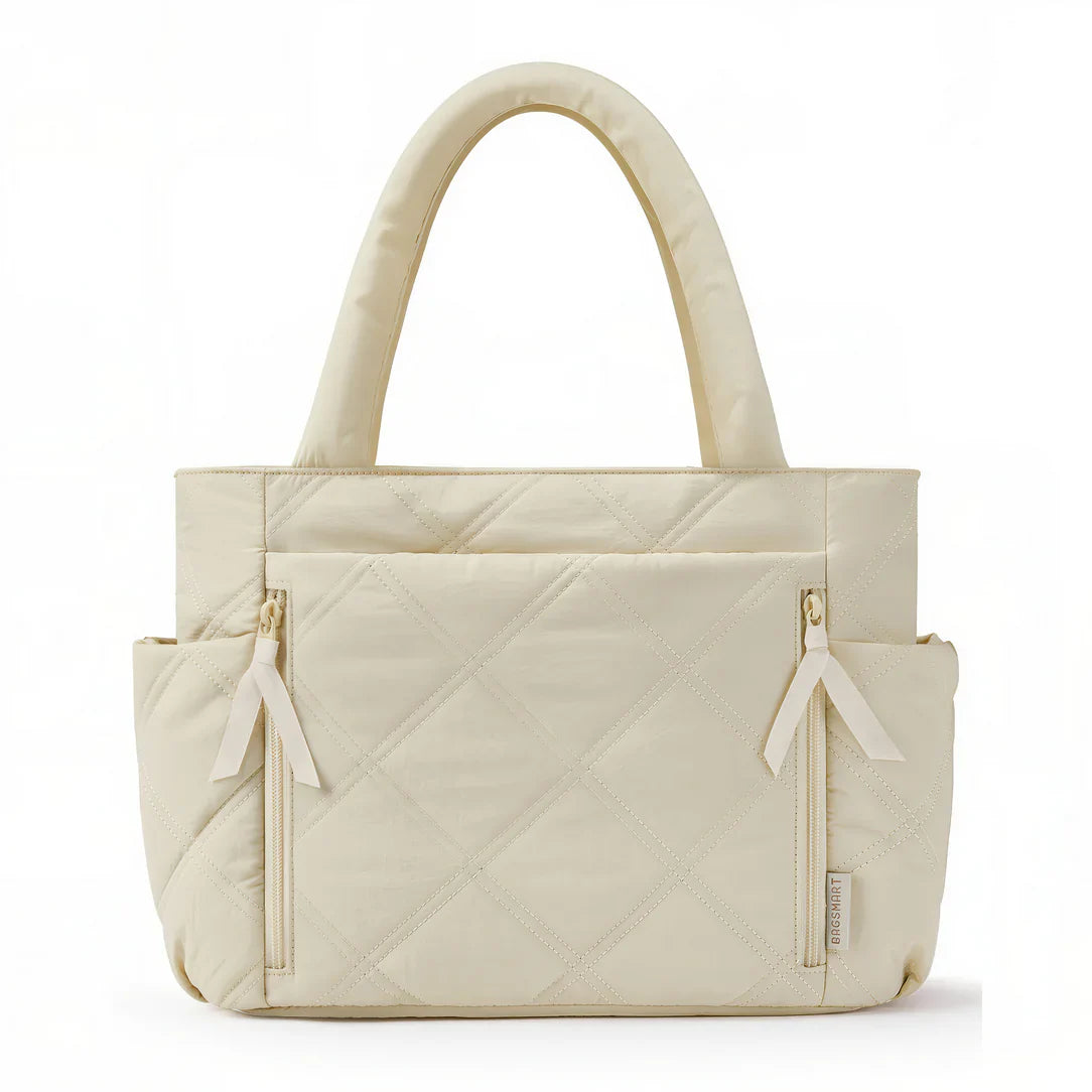 Sac en tissu crème avec couture matelassée pour Grand sac en tissu Miléa