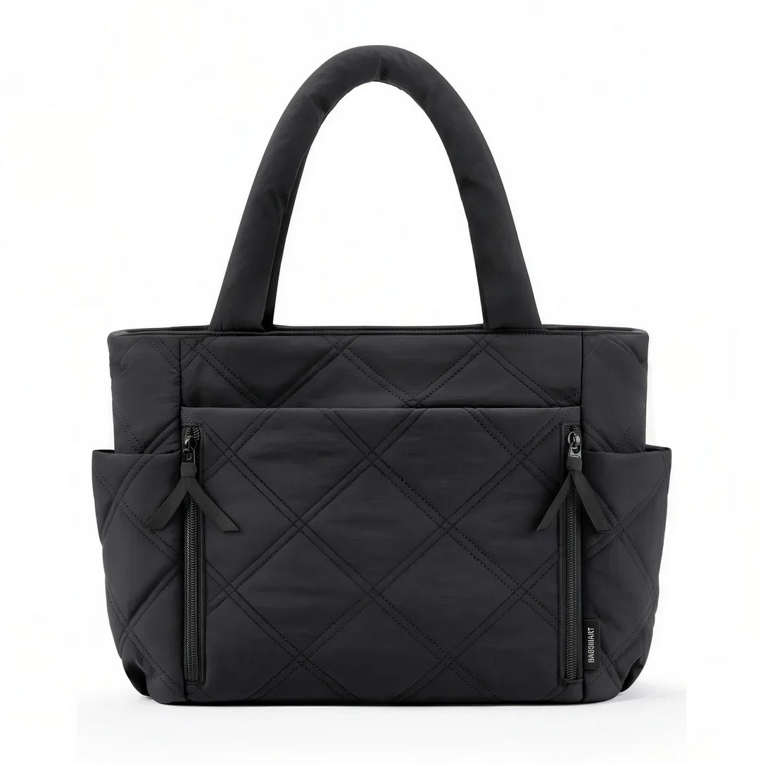 Sac cabas en tissu noir avec quilting pour Grand Sac en Tissu Miléa