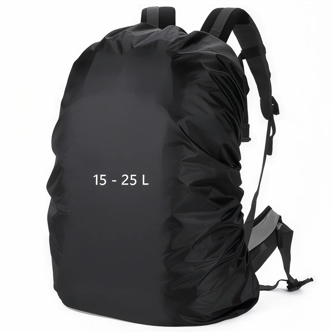 Housse anti-pluie waterproof élastique extensible pour sac à dos noir 15-85L