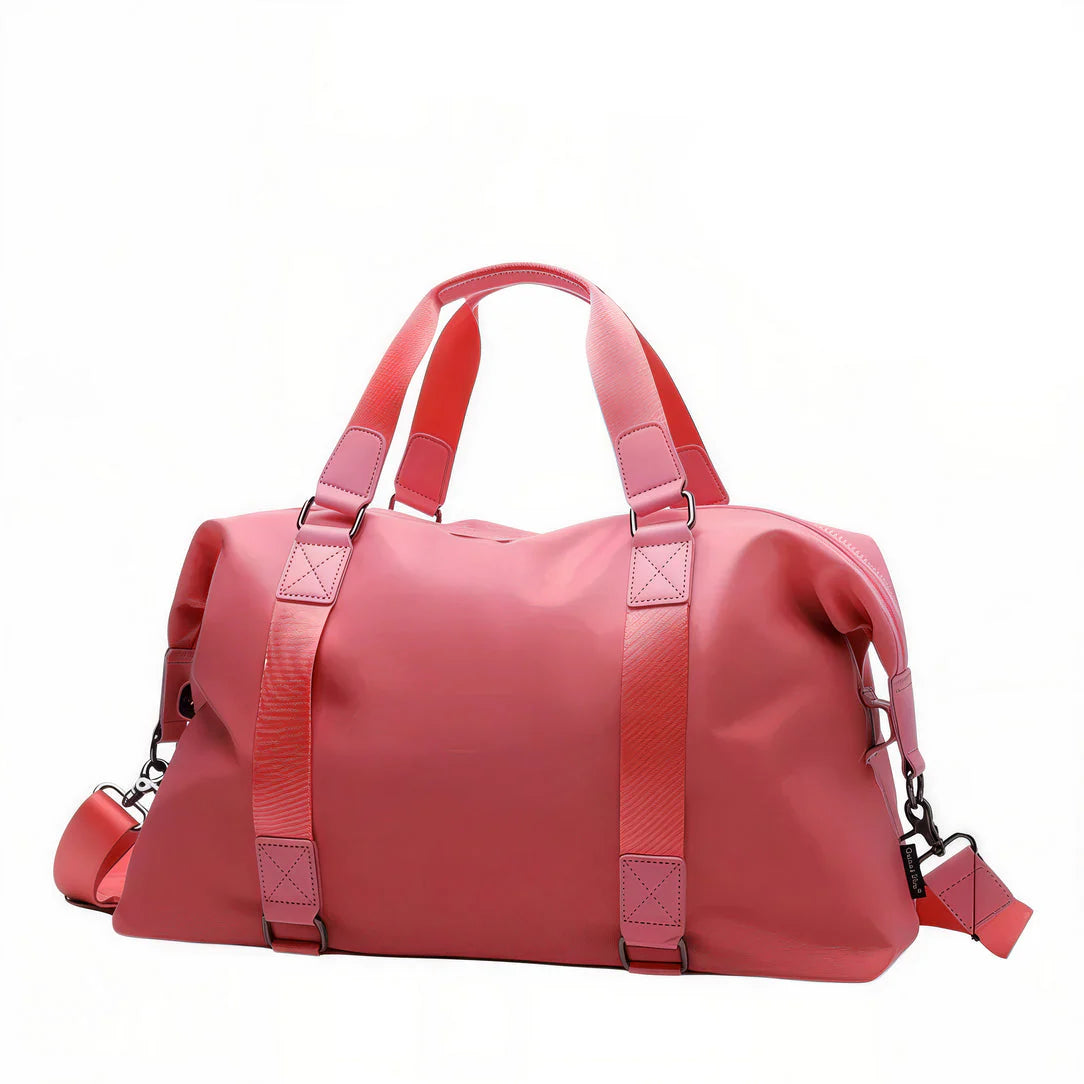 Pink duffel bag with shoulder strap for petit sac and courts séjours Vectra