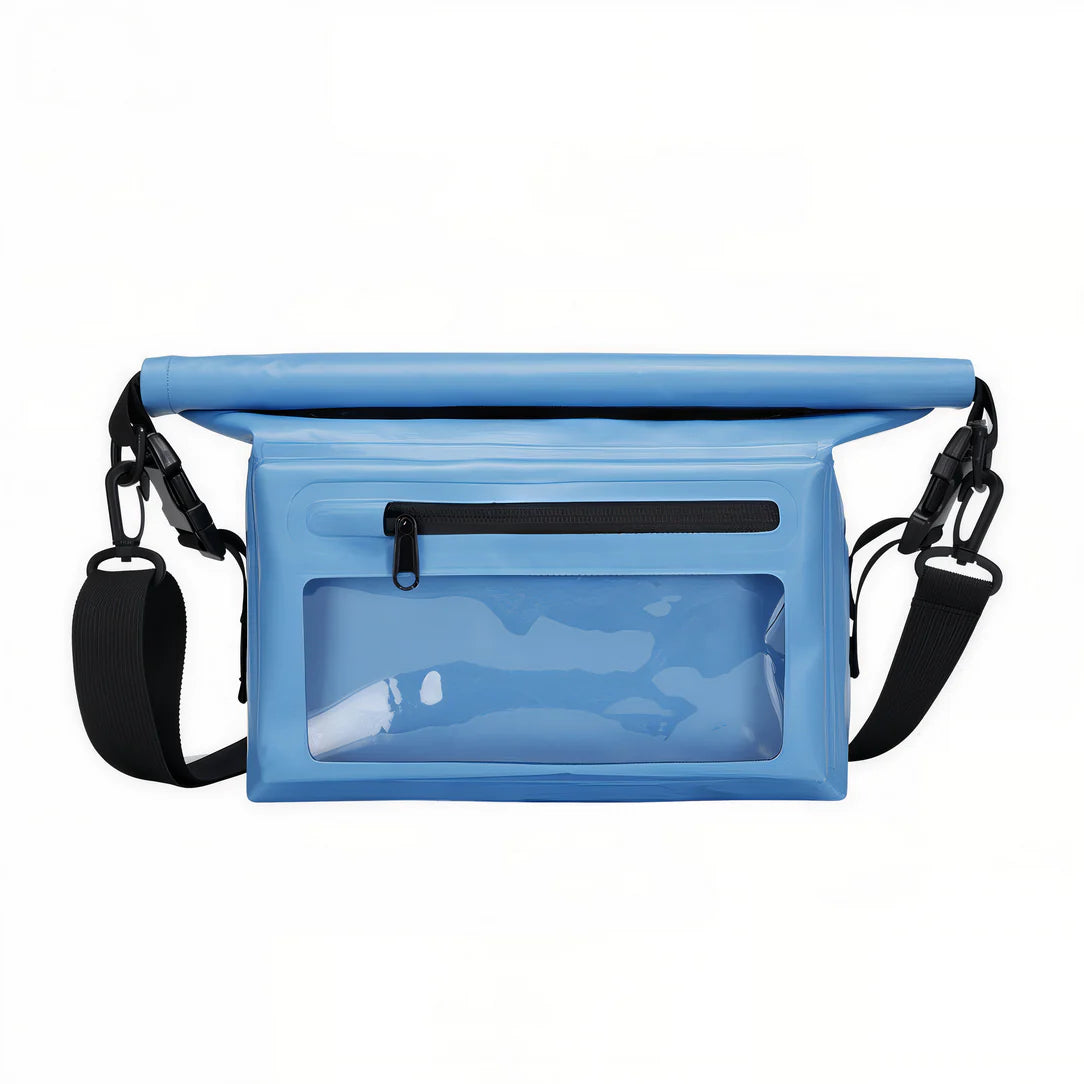 Sac à bandoulière étanche Aqua X avec fermeture roll-top et rembourrage bleu waterproof