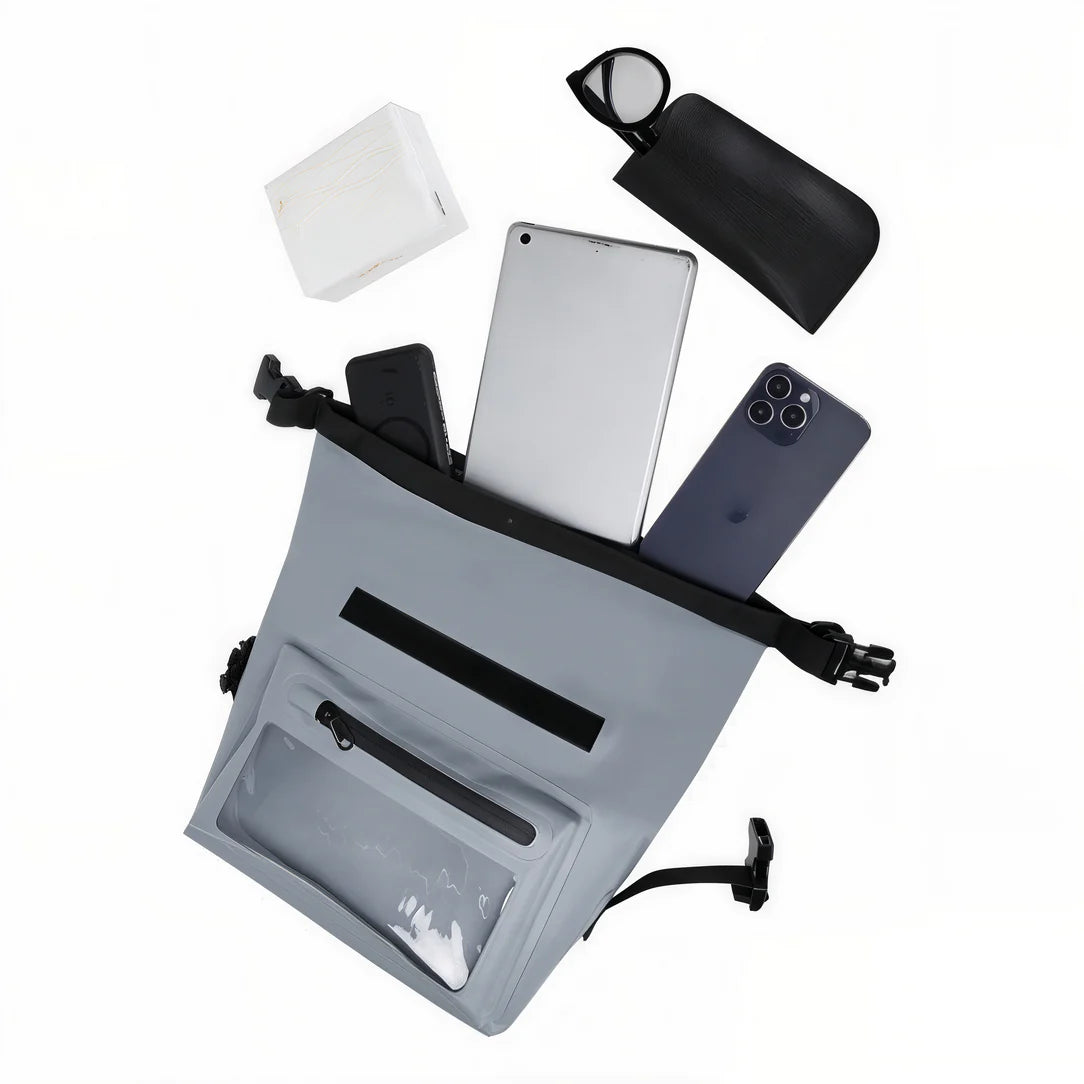 Sac à bandoulière étanche Aqua X avec fermeture roll-top et électronique protégé