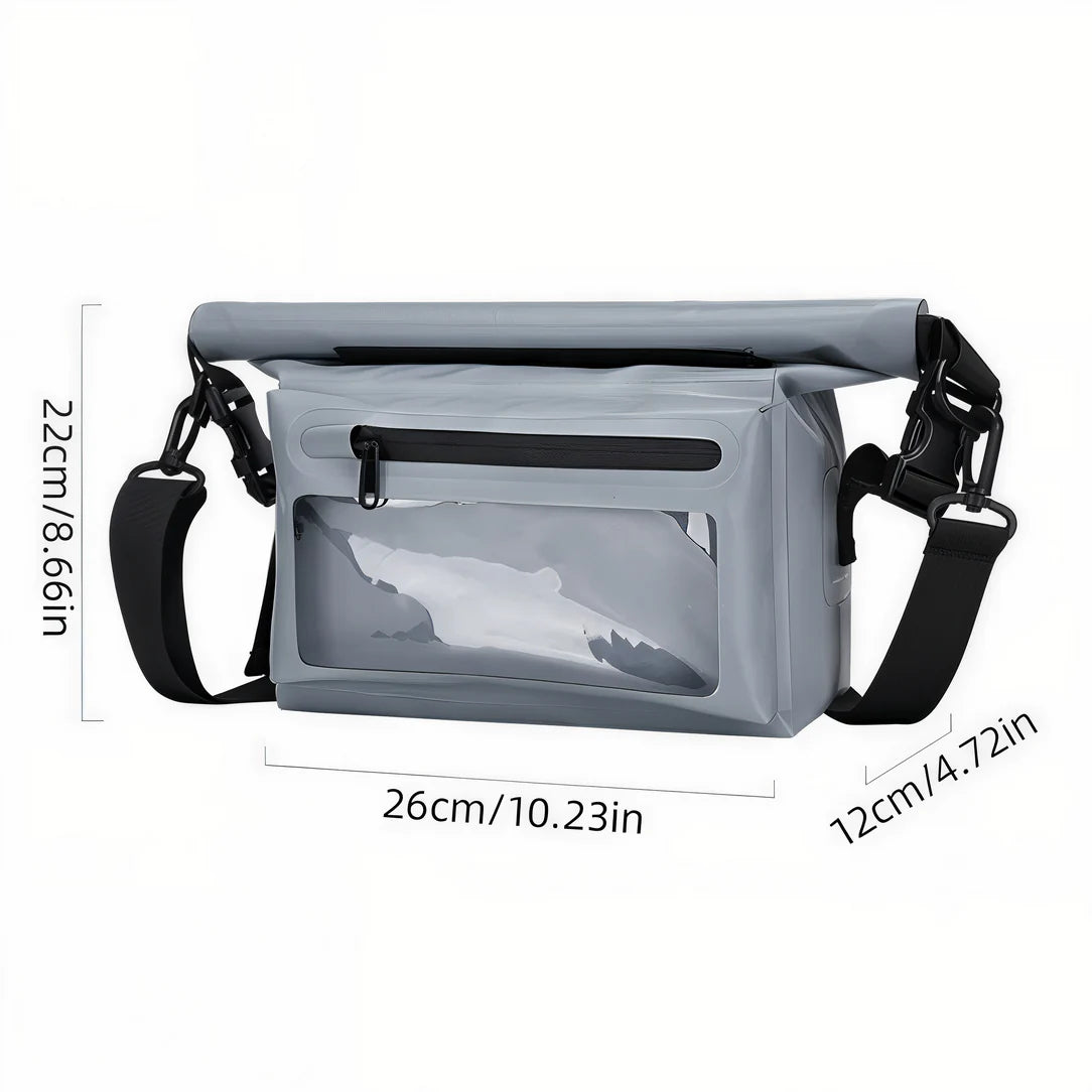 Sac à bandoulière étanche Aqua X en gris avec fermeture roll-top et waterproof