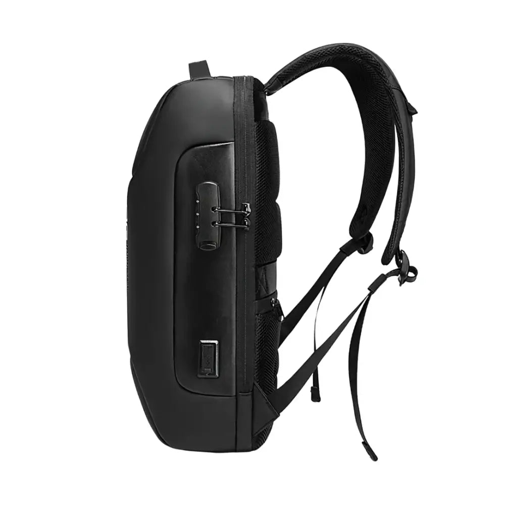 Sac à dos antivol ordinateur noir avec conception sécurisée et résistante au vol