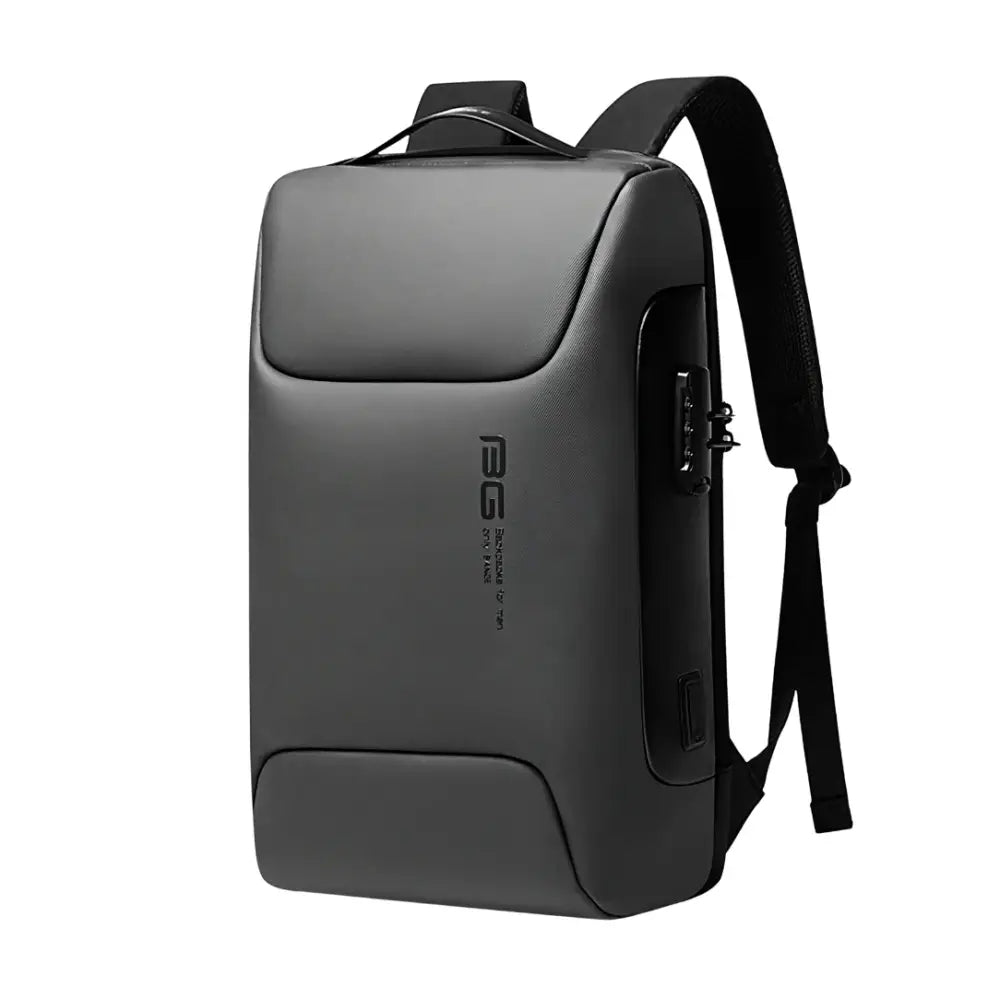 Sac à dos antivol ordinateur gris à coque dure avec serrure combinée pour sécurité
