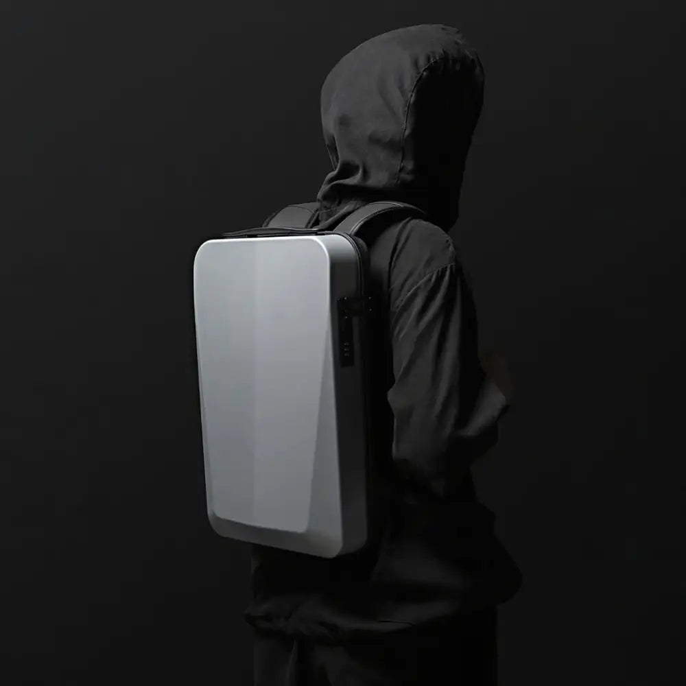 Sac à dos antivol Ultra-Plat SlimGuard avec cadenas TSA intégré et design gris élégant