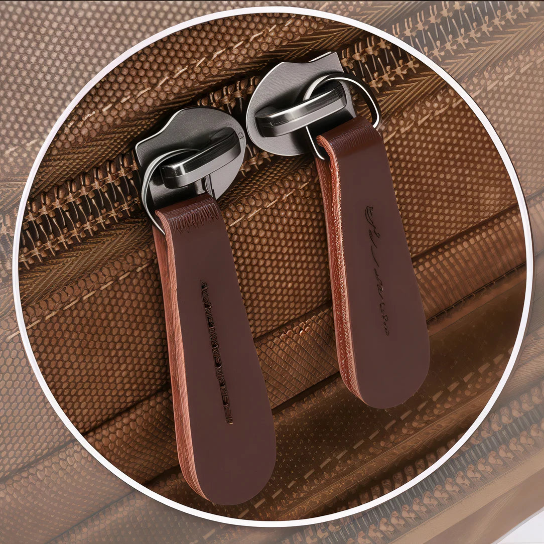 Poignées de fermeture éclair en cuir brun pour Sac à dos cartable vintage Velterra