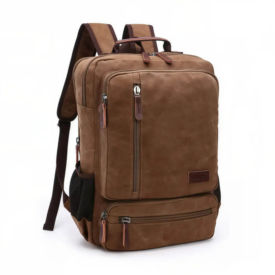 Sac à dos cartable vintage en toile marron pour un style rétro et tendance