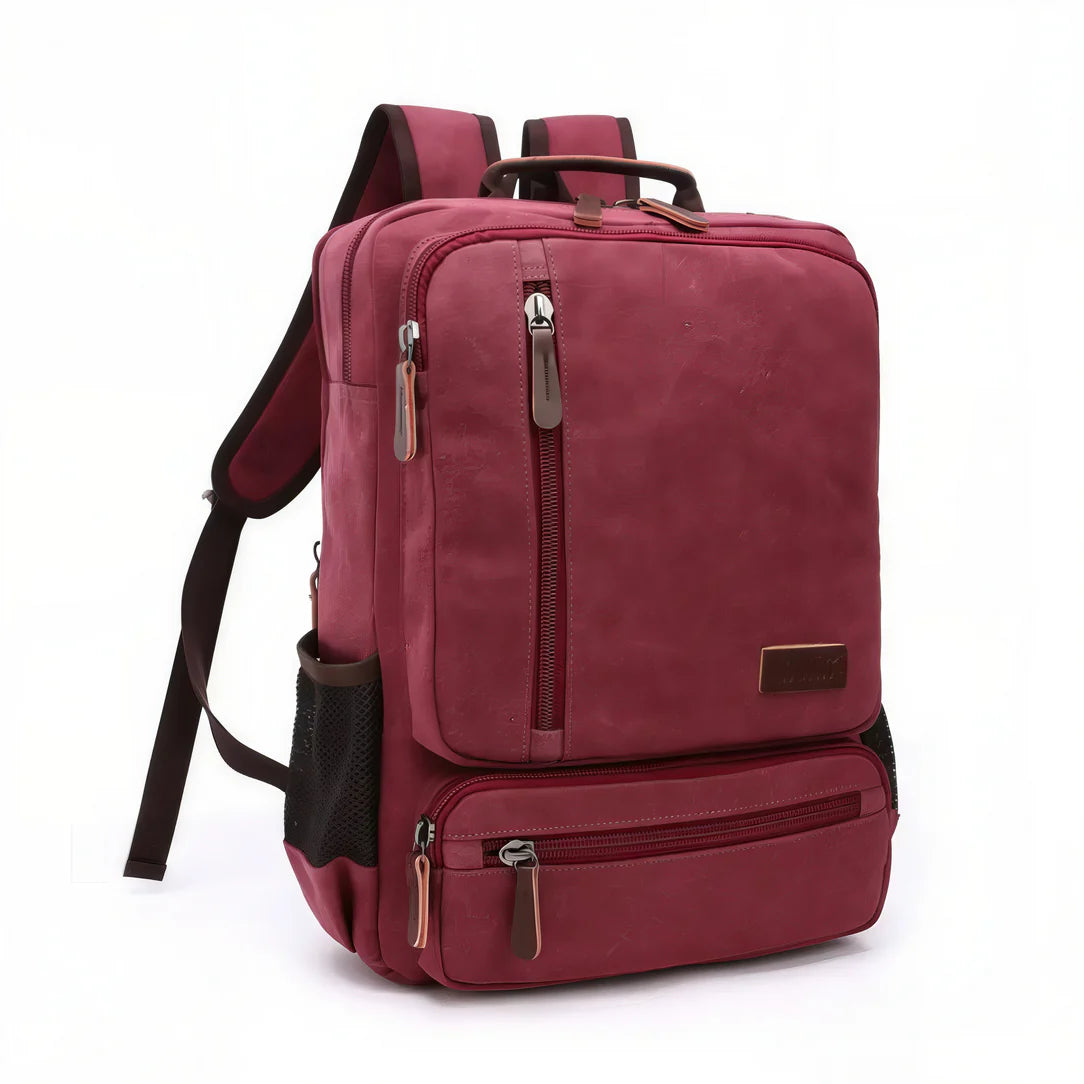 Sac à dos cartable vintage en toile bordeaux parfait pour school and travel
