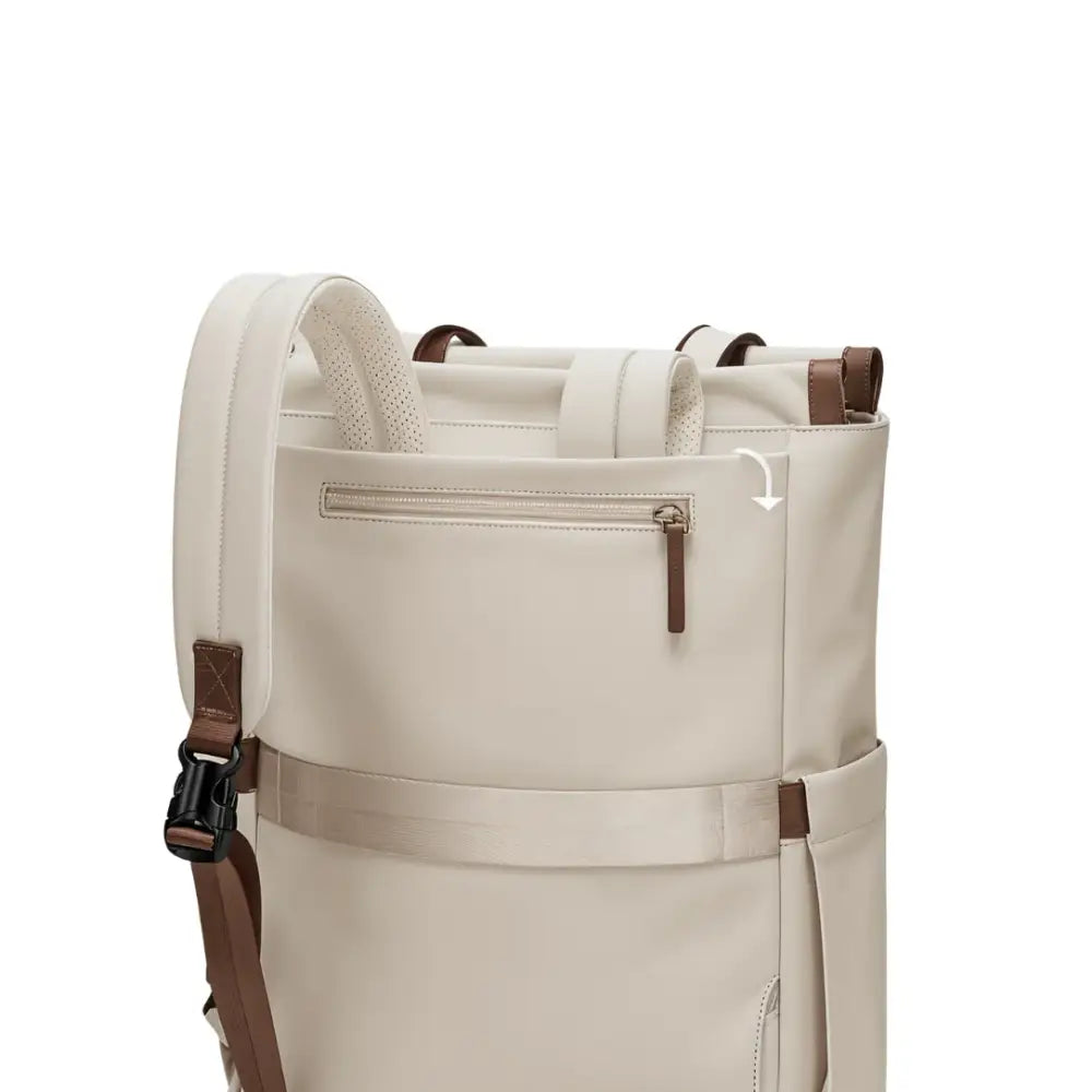 Sac à dos chic femme beige avec accents marron pour Élance