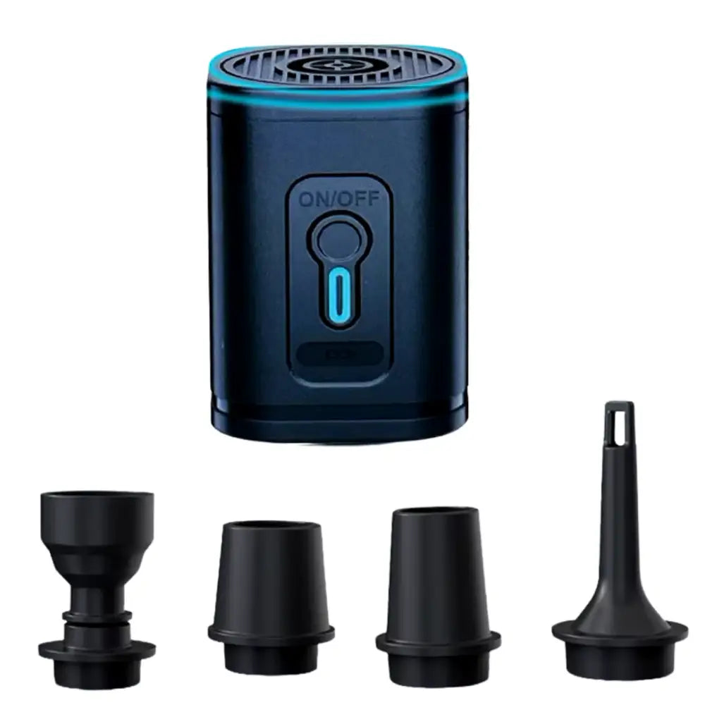 Pompe électrique bleue foncée avec embouts pour sac à dos compression sous vide Vacpack