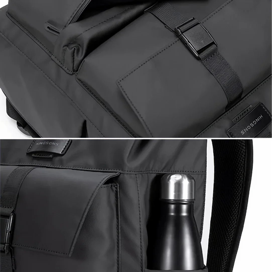 Sac à dos en nylon noir.
