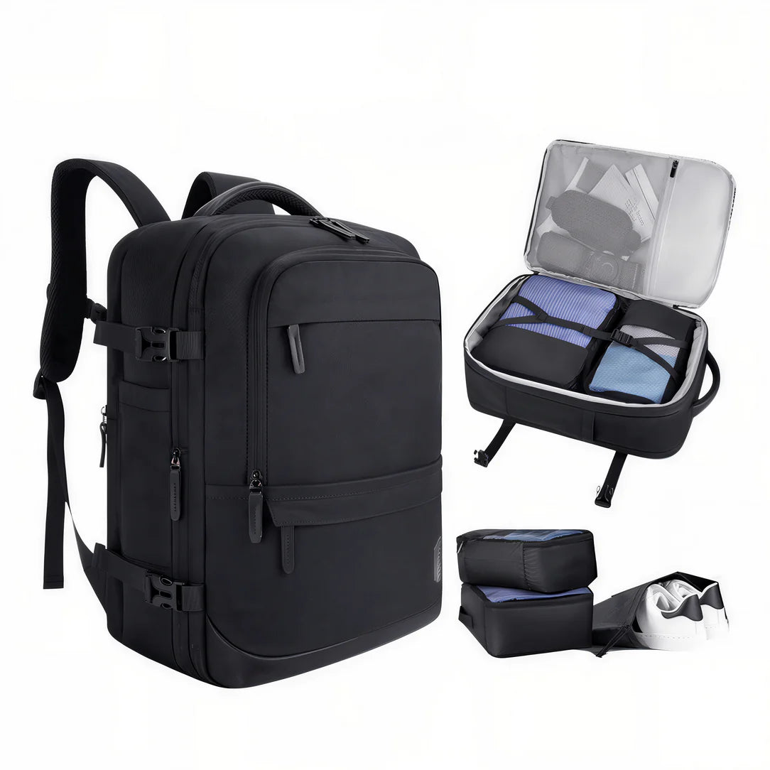 Sac à dos de voyage 35l 45x36x20cm avec cubes de rangement pour compagnies aériennes