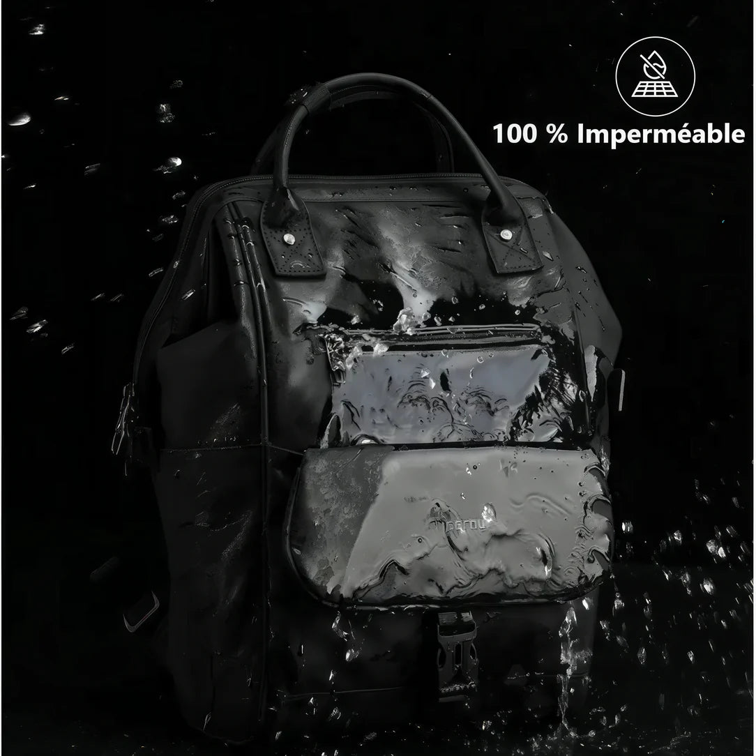 Sac à dos élégant femme Alma I imperméable noir pour un style pratique et sophistiqué