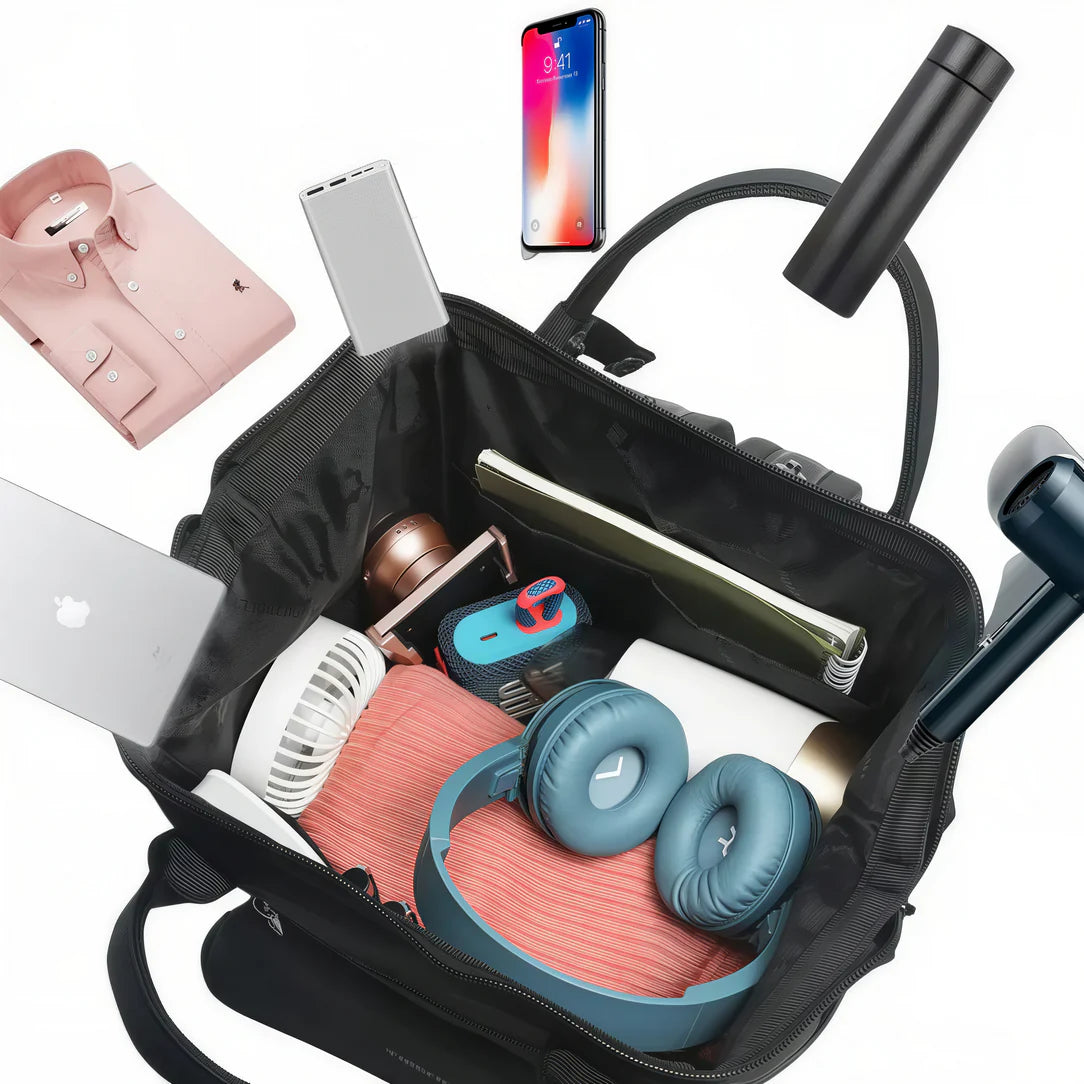Sac à dos élégant femme Alma I avec sac noir ouvert pour femme
