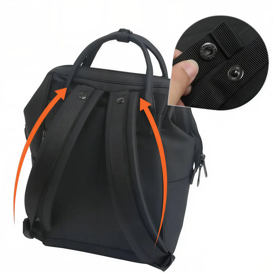 Sac à dos élégant femme Alma I avec bretelles réglables, noir et tendance