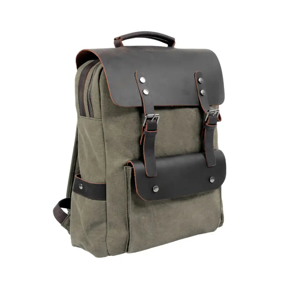 Sac à dos en cuir vintage et toile pour un look élégant et durable
